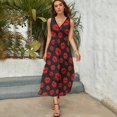 thumbnail image 3 of Red Lips Womens Night Club Maxi Dress V Neck Sleeveless Bohemia Long Dresses, 3 of 9