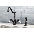 thumbnail image 2 of Kingston Brass KS1235BPLBS Mono Deck Mount Kitchen Faucet with Brass Sprayer, Oil Rubbed Bronze, 2 of 5