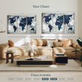 thumbnail image 4 of Elephant Stock Deep Blue World Map Wall Art - Horizontal Multi Panel Canvas - Living Room Wall Decor - Map Multi Panel - Gray And Blue Decor - 57" x 36", 4 of 8