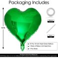 thumbnail image 2 of 18 Inch Green10 globos de papel de aluminio verde en forma de corazón, globos de Mylar de 18 pulgadas para baby shower, bodas, decoraciones de San Valentín, globos de amor, decorac, 2 of 5