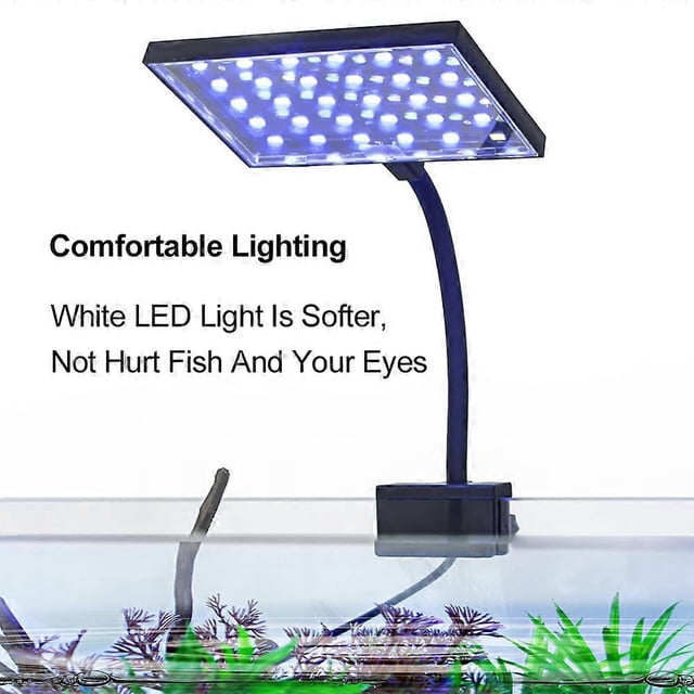 Rotating Fish Led LED Aquarium Light clamp-on Fish Tanks Light with Rotating Head White ...