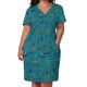 thumbnail image 3 of Egyptian hieroglyphs on teal leather texture Loose Pocket Dress Female clothing beach dress, 3 of 7