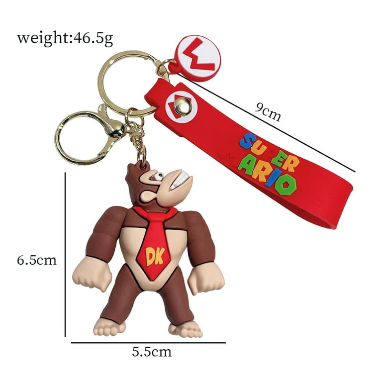 Donkey Kong 3D Super Mario Keychain with Red Carrying Strap