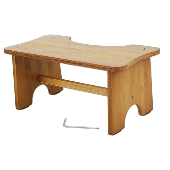 Toilet Footstool Bamboo Toilet Squat Stool C Shaped Poop Stool Portable Potty Stool Squatting Toilet Leg Raiser Ergonomic Pooping Stool Sturdy Toilet Foot Stool for Adults Kids