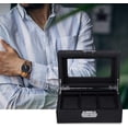 thumbnail image 5 of FacoFaco 3-Slot Mens Faux Leather Watch Box, Includes Glass Display and Removable Pillow, 1 Count, 5 of 6