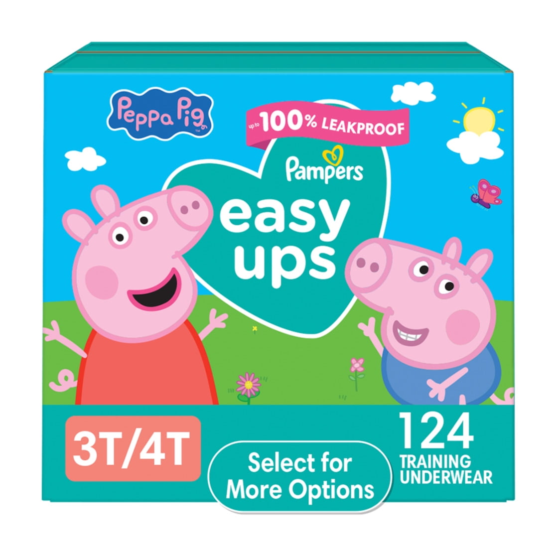 Pampers Easy Ups Peppa Potty Training Pants Girls Size 3T-4T, 124 Count (Select for More Options)