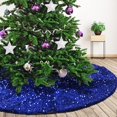 thumbnail image 1 of Falda de árbol de Navidad Amidaky con lentejuelas azules con purpurina, 90 cm, 1 of 6