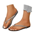 thumbnail image 2 of Women Flip Flops Non- Slides Sandals Casual Soft Slipper Hollow Jelly Clear Sandals Beach Ballet Low Heel Comfortable Summer On Jellies Shoes Black CN:41/US:8.5, 2 of 9
