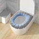thumbnail image 2 of Fdgsdf - Funda de asiento de inodoro más gruesa, suave y cálida, de tela de fibra elástica y lavable, fácil de instalar y cómoda., 2 of 3