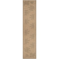 SAFAVIEH Courtyard Annabelle Floral Indoor/Outdoor Runner Rug, Natural/Gold, 2'3" x 10'