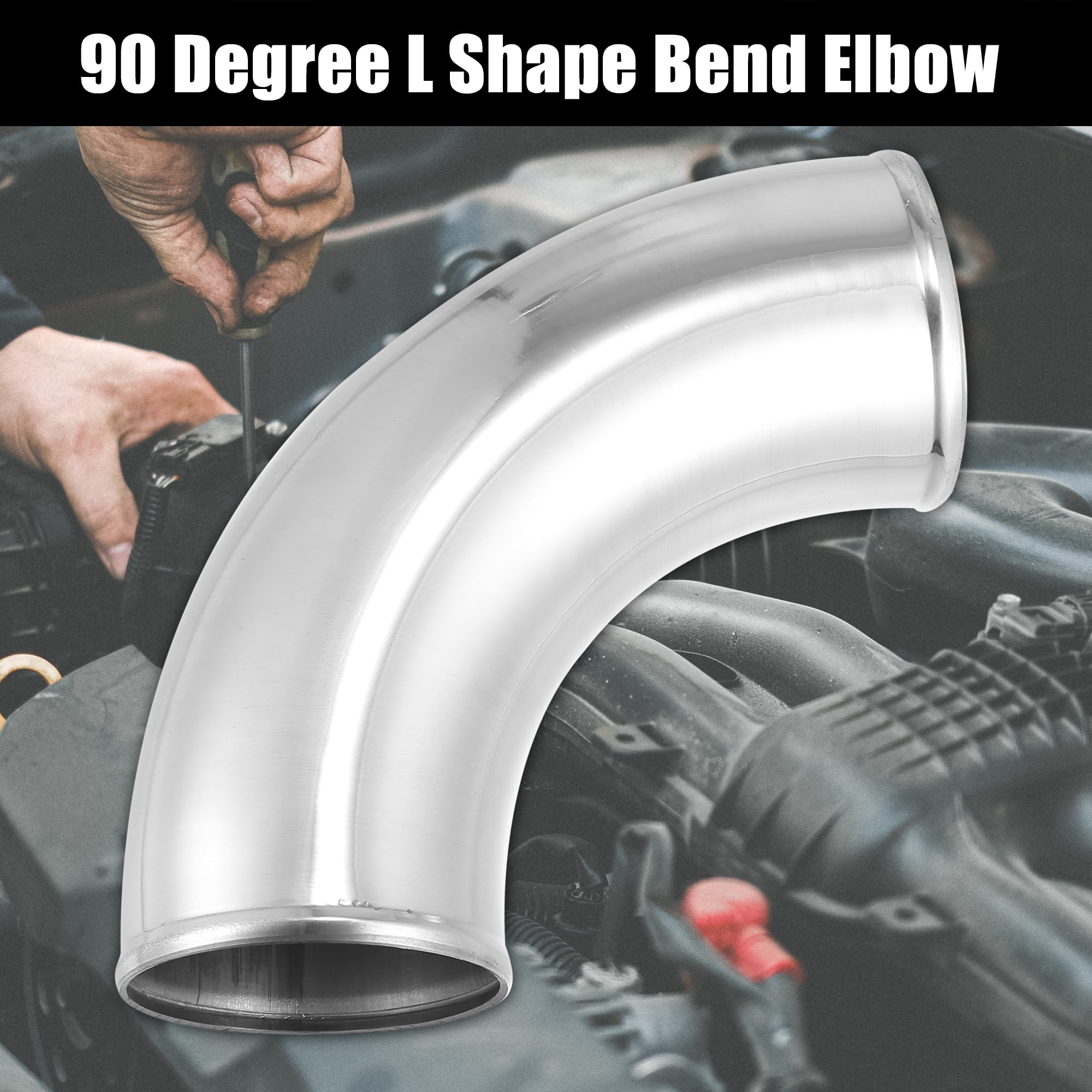 Unique Bargains 4 Inch Tube Intercooler Pipe 90 Degree Bend Elbow for Car OD 3.5" 89mm