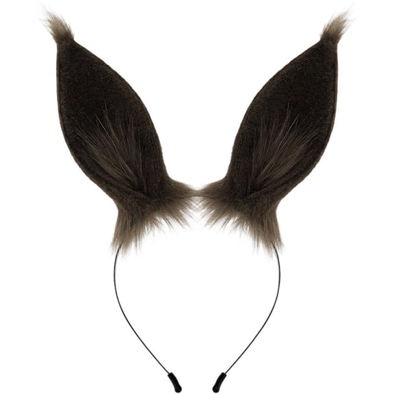 Slccxzc Horse Ears Shape Headband Plush Animal Hairband for Party Props