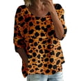 thumbnail image 1 of WZXFASHION T-shirt à Imprimé pour Femme, Manches Mi-Longues, Col Rond, T-shirt à Manches 3/4, T-shirt Ample Grande Taille, Liquidation à 50 % de Rabais, T-shirt à Manches Longues pour Femme, 1 of 3