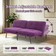 thumbnail image 5 of BSHTI 70.87" Convertible Futon Sofa Bed, Linen Fabric 2-Seater Sleeper Couch with 5-Level Adjustable Backrest & Armrests for Living Room, Office, Guest Room, Small Spaces, 5 of 13