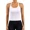 White, variant on Womens Workout Tank Tops Ribbed Built in Bra Athletic Shirts Scoop Neck Racerback Yoga Camisoles