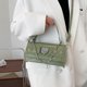thumbnail image 4 of Bolsa Alligator Mujeres PU Bolso Amor Cadena Hombro Crossbody Tote Bag (Verde), 4 of 9