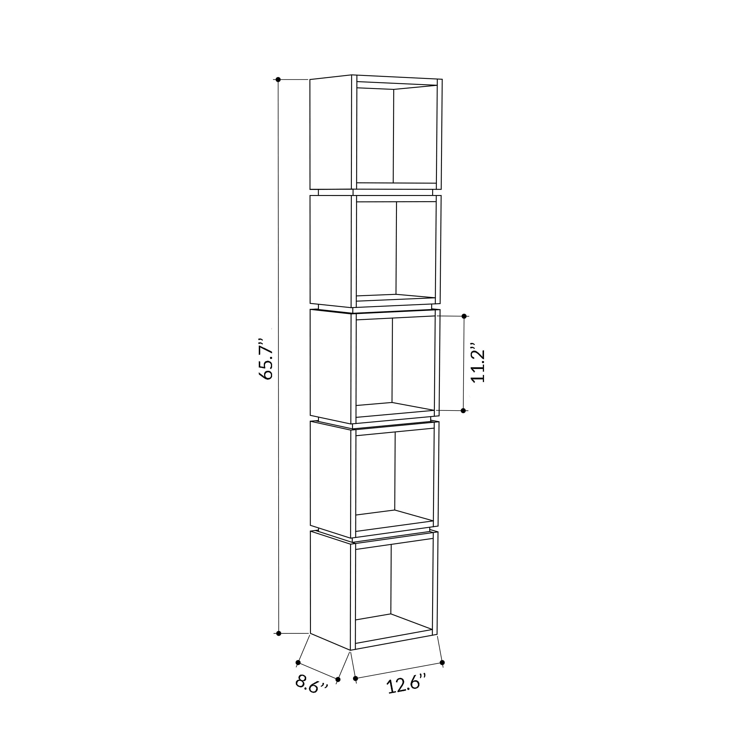 Ada Home Decor Furniture Multiple Tier Open Shelf Anthracite Mustard Braeside Modern Bookcase