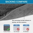 thumbnail image 4 of 2 Piece Bathroom Set - Super Absorbent Chenille Striped Bath Mats - Non Skid, Machine Washable - Grey, 47 x 17 Plus 17 x 24 - Inches, 4 of 13