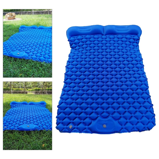 Almohadilla doble para acampar, cojín para cama, colchón y alfombrilla con luz de aire para 2 personas para caminatas, viajes en automóvil DYNWAVEMX Cojín para dormir doble