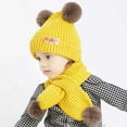 thumbnail image 5 of Kids Hat Blue Baby Autumn Winter Cute Star Moon Pattern Hat Cap Scarf Set with Ear Protection, 5 of 5