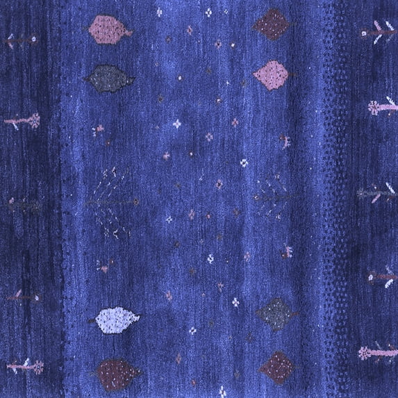 Ahgly Company Indoor Square Abstract Blue Contemporary Area Rugs, 8' Square