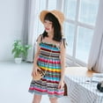 thumbnail image 4 of Baywell Girl's Spaghetti Strap Summer Casual Sundress Sleeveless A-line Beach Dress for 1-6Y, 4 of 9