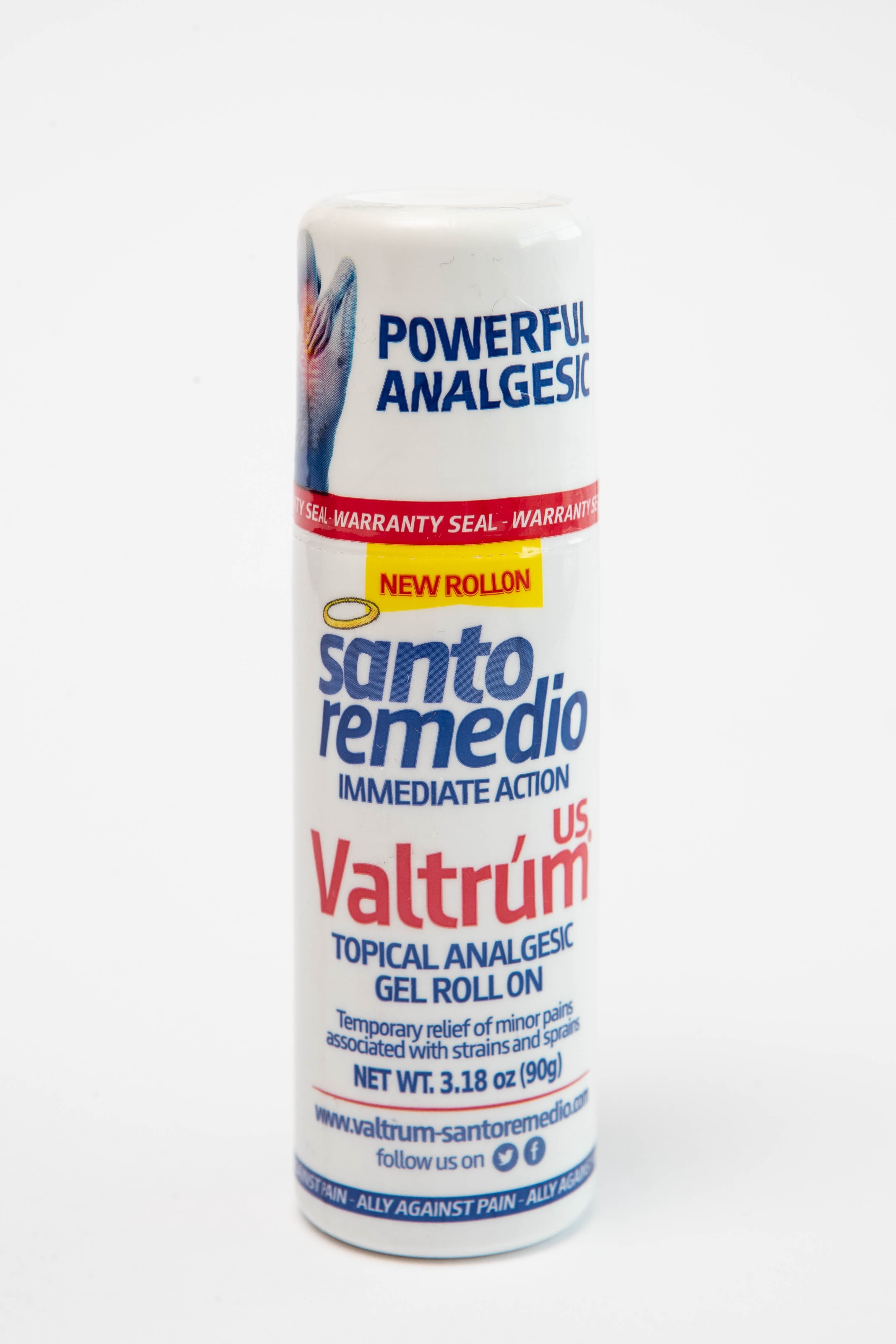 (12 pack) Santo Remedio Valtrum Pain Relief Roll-On With Thermo-Active Muscular Action