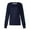 #-001 Dark Blue, variant on Koninya 2025 Scrub Jackets for Women Crew Neck Long Sleeve Snap Front Nurses Uniform Basic Colored Working Lightweight Nurse Jacket Green S