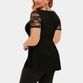 thumbnail image 4 of asdoklhq Womens Plus Size Tops Clearance,Plus Size Women Solid Floral Lace Asymmetric Tops Blouse, 4 of 6