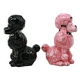 thumbnail image 3 of Ebros Black And Pink Chien Canne Poodles Salt And Pepper Shakers Ceramic Figurine Set 4"Tall, 3 of 4