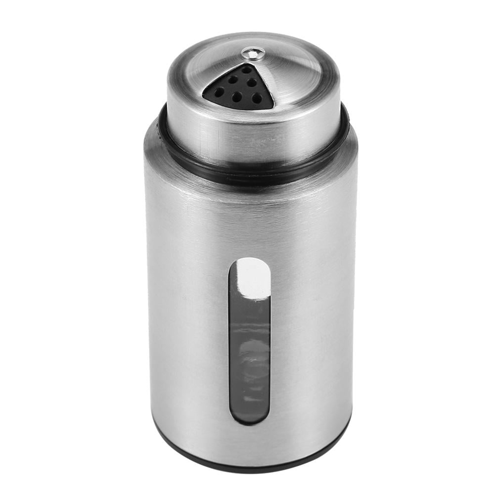 Visible Stainless Steel Seasoning Jar Salt Pepper Shaker Toothpick Holder *DC 