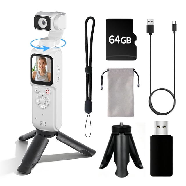 MUOXUEQN 4K120FPS three-axis gimbal stabilized action camera, pocket handheld Vlog camera, autofocus with face and object tracking