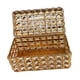 thumbnail image 5 of Joyero de cristal con tapa, organizador portátil para collares y baratijas. Oro, 5 of 9