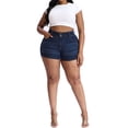 thumbnail image 6 of Gocolloa Plus Size Jean Shorts for Curvy Women Stretchy 3.5" Inseam Comfort High Waisted Denim Shorts Dark Blue 16W, 6 of 6