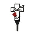 thumbnail image 2 of Grave Decorations for Cemetery Metal Outdoor Decor Red Artificial Flowers Lawn Stake 1 Pc in Loving Memory Sympathy Tribute for Sister Gravesite, 2 of 7