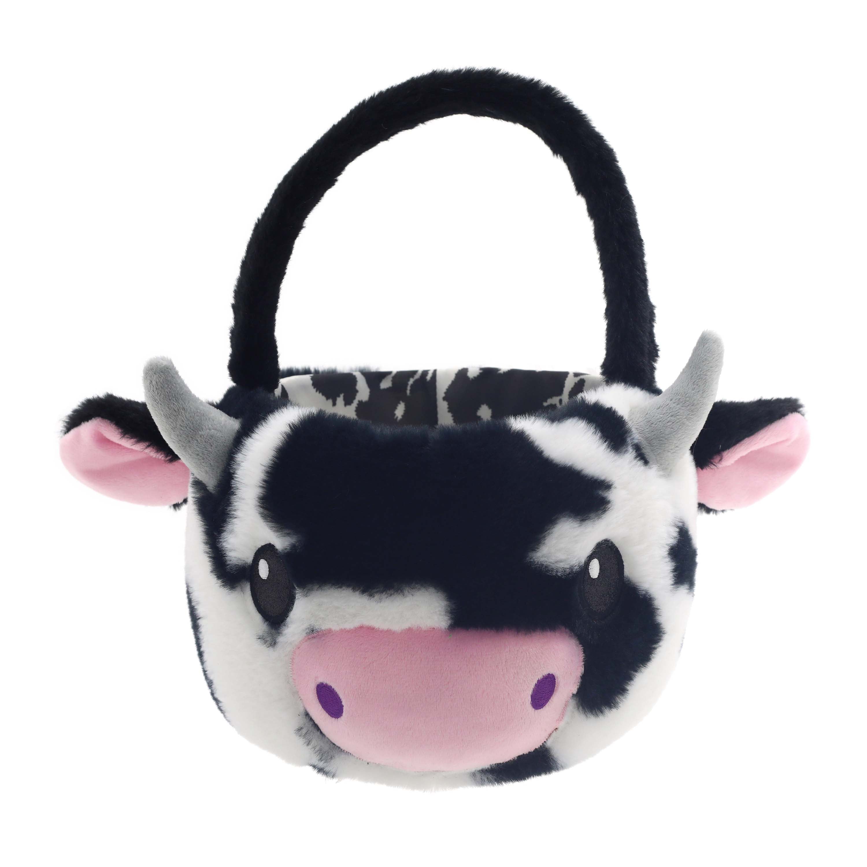 White and Black Cow Easter Basket