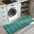 thumbnail image 3 of Teal Gold Checkerboard Checkered Pattern Kitchen Rug Mat,Kitchen Runner Rugs Non Skid Washable,Decorative Kitchen Floor Mats for Kitchen,Sink,Laundry,17"x47.2", 3 of 7