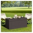 thumbnail image 7 of SONGMY 78 Gallon Outdoor Deck Box Large Resin Storage Box for Patio Furniture Cushions and Garden Tools (Brown), 7 of 7