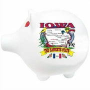 Iowa Piggy Bank 3 inch H X 4 inch With State Map