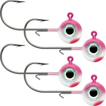 VMC Neon Moon Eye 1/4 Oz. 3D Holographic Jig - 4 Pack - Pink Pearl