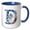 Blue/White, variant on 3drose, Charming Letter D. Space Flight Astronaut Captivating Monogram Gift, 11oz Mug