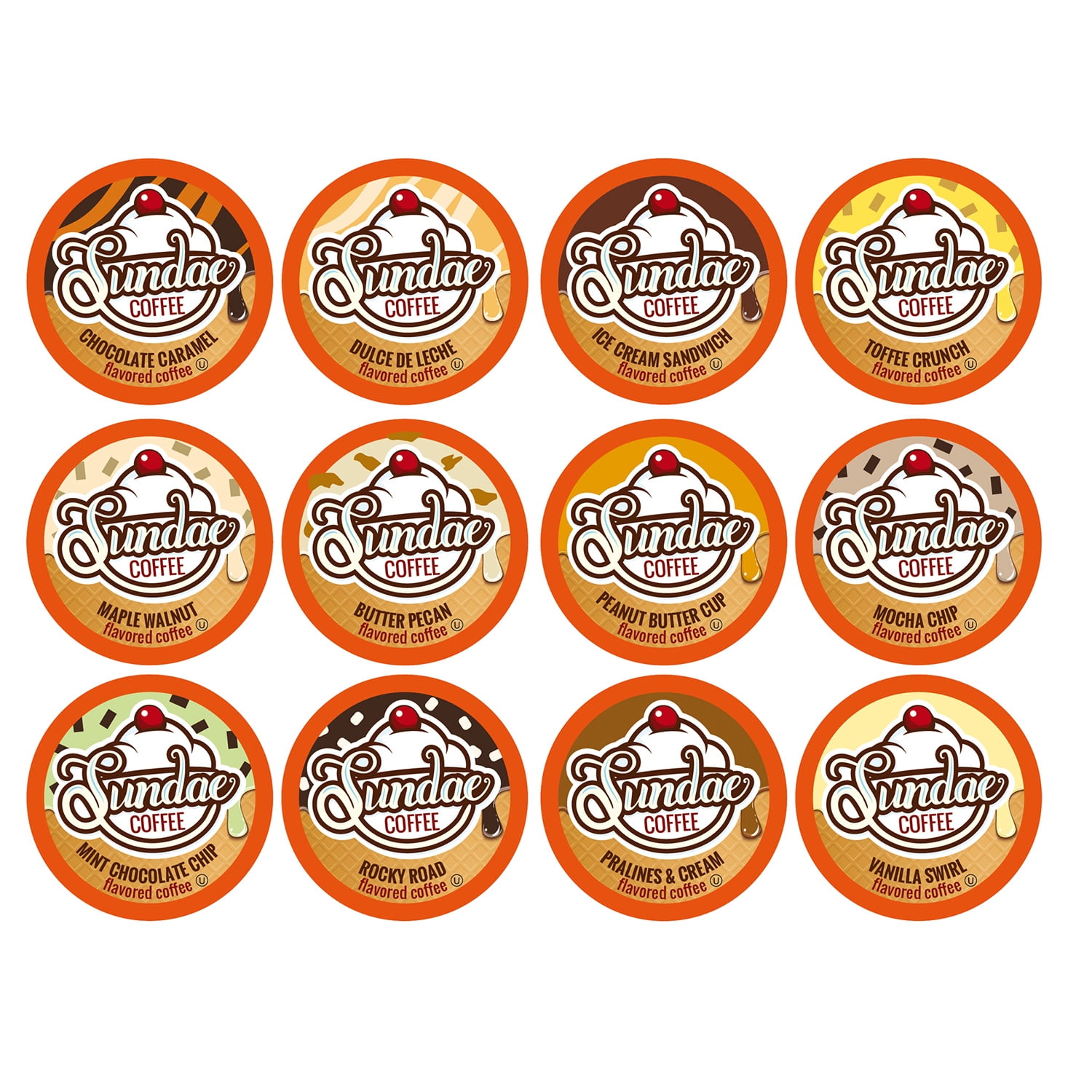 Sundae Ice Cream K-Cup Coffee Pods, 48 Count Variety Pack for Keurig Brewers
