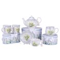 thumbnail image 4 of STP GOODS Lily of the Valley Bone China Teapot in Gift Box 33.8 fl oz (1 L) Floral Kitchen Teapot for Loose Tea Bone China Tea Pot Tea Brewer Tea and Coffee Pot Kettle for Blooming Teas, White Green, 4 of 6