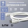 thumbnail image 2 of Cable de extensión para exteriores EP, 15 pies, 12/3, SJTW, 15 A, 125 V, blanco, 2 of 7