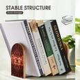 thumbnail image 6 of Rock Tool Band Music Bookends Wood Book Divider Decor Shelves Non-Skid Book Stand 2 Pieces For Classroom Dormitory Bookshelf Office Home, 6 of 7