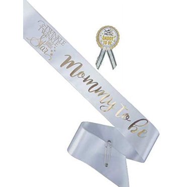 Twinkle Little Star Baby Shower Pin For Daddy To Be - Navy & Gold Glitter 'It's A Boy' Celebration Badge