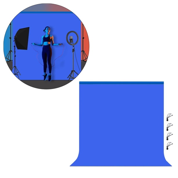 Telón de fondo de fotografía de tela mate de dos cara para sesión de fotografía, fotográfico, televisión, pantalla de densidad, lavable a Azul