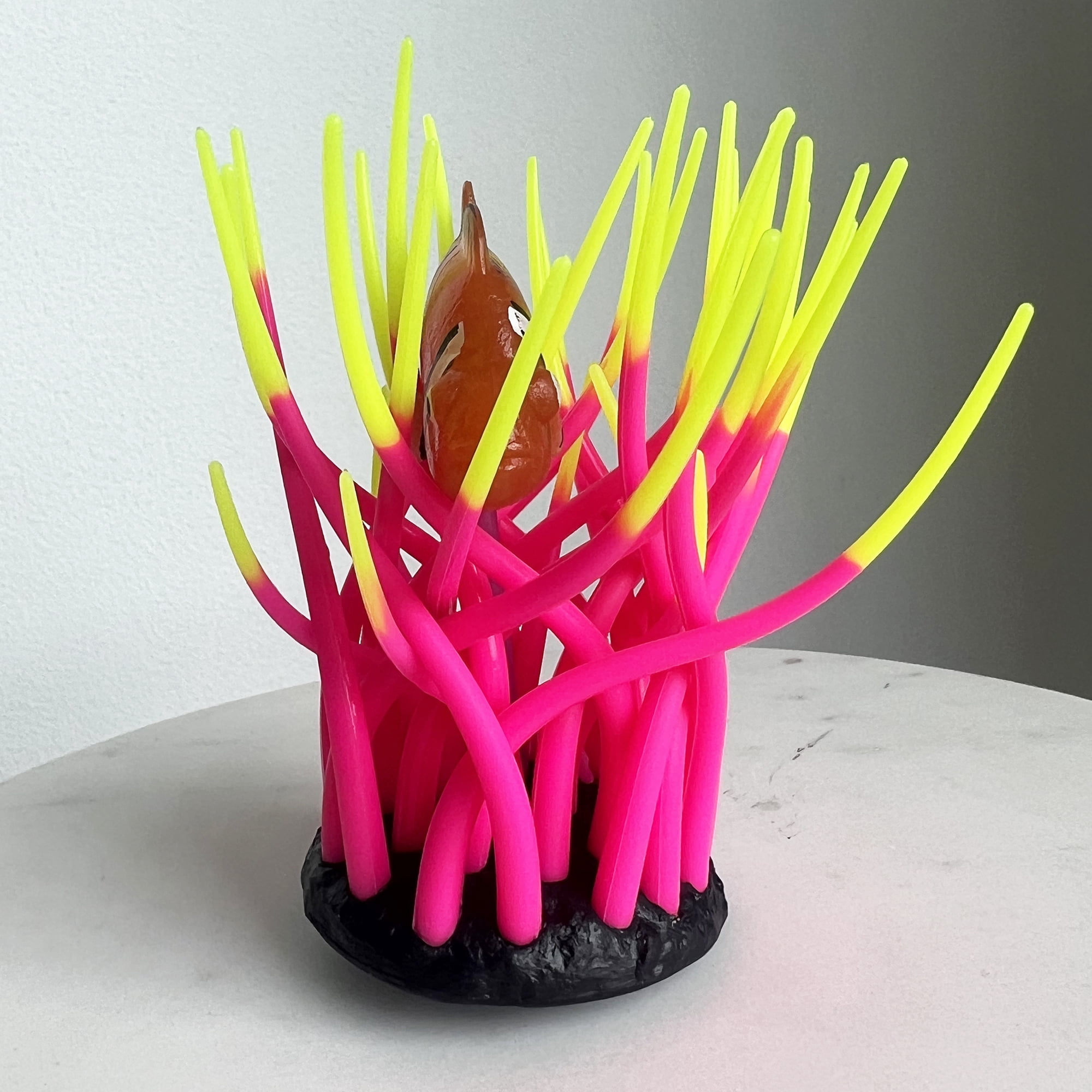 Sporn Fish Anemone Aquarium Ornament, Multi-Color Silicone Material