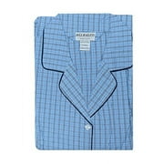 Bill Baileys Sleepwear Mens Broadcloth Woven Nightshirt Sleep Shirt (Mdium, Blue Navy Plaid)