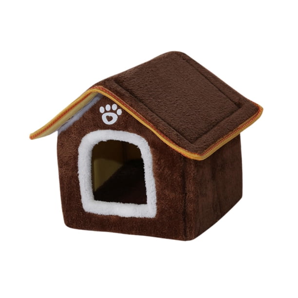 Casa para perros y gatos, tienda de campaña para mascotas, cueva suave para gatos de interior, cama para gatos, perros, gatos y gatitos marrón